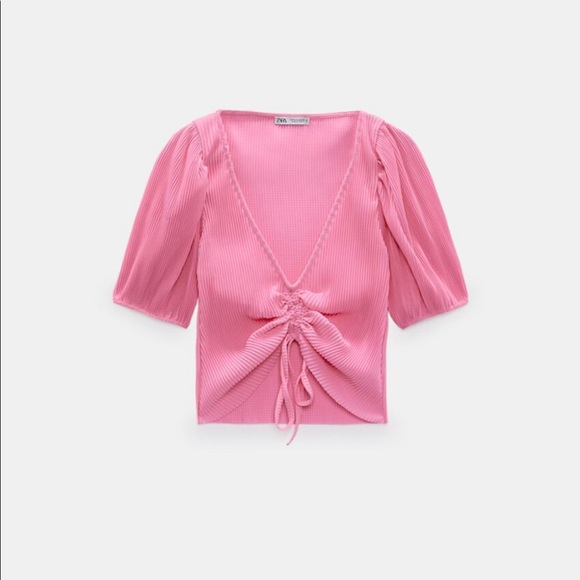 Zara Tops Zara Pink Gathered Top Poshmark